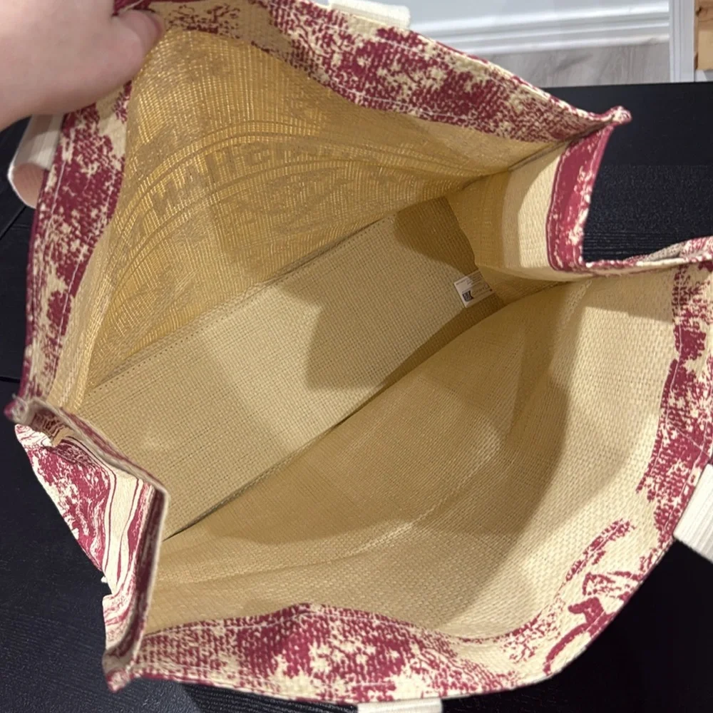 Dior Straw Dioriviera VIP Shoulder Bag Christian Dior Red Toile Print Tote Bag